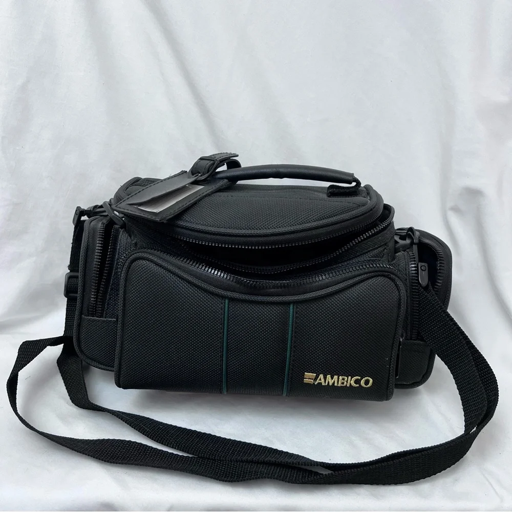 Ambico Camcorder Camera Bag Case with Padded Pockets, Shoulder Strap and Handle